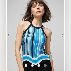 White House Black Market WHBM striped halter